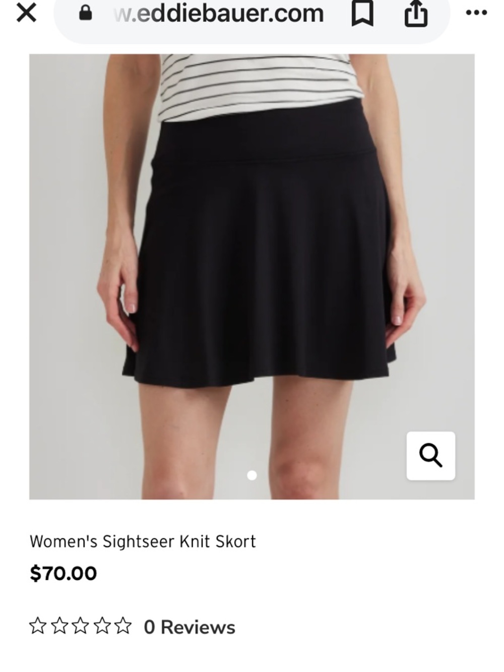 Eddie Bauer Black Skater Knit Skort